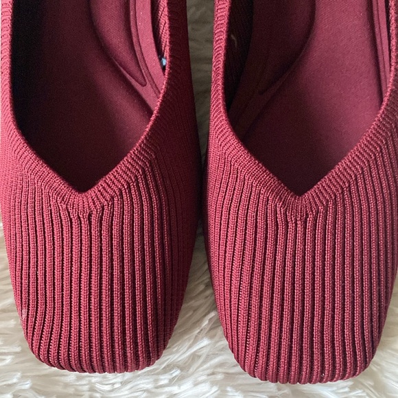 Womens Chunky Low Block Heels Square Toe Pumps  Knitted Closed Toe Shoes, sz 9 - Picture 4 of 13